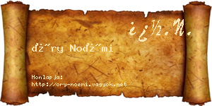 Őry Noémi névjegykártya